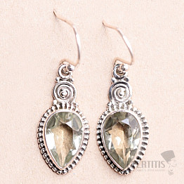 Amethyst green - prasiolite earrings silver Ag 925 19296