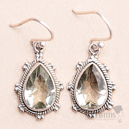 Amethyst green - prasiolite earrings silver Ag 925 19358