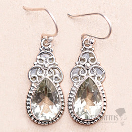 Amethyst green - prasiolite earrings silver Ag 925 19383