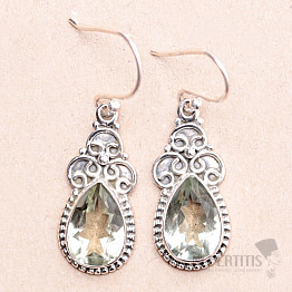 Amethyst green - prasiolite earrings silver Ag 925 19395