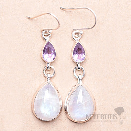 Moonstone rainbow earrings silver Ag 925 19481
