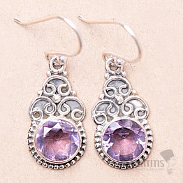 Amethyst cut earrings silver Ag 925 19548