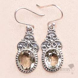 Amethyst green - prasiolite earrings silver Ag 925 19551