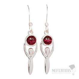 Designer-Ohrringe mit Granat, Silber Ag 925 E196