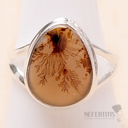 Achát dendritický prsten stříbro Ag 925 R1969