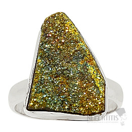 Pyrite rainbow ring silver Ag 925 R197