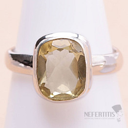 Topaz žlutý Lemon prsten stříbro Ag 925 19926