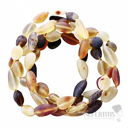 Jantar náhrdelník Multicolor Big beans satinovaný limitovaná kolekce
