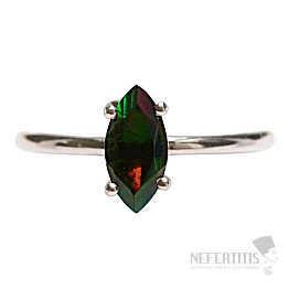 Black Ethiopian Opal Cut Ring Silver Ag 925 LOT2