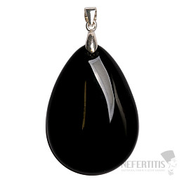 Obsidián čierny nebeské oko prívesok striebro Ag 925 č. 2
