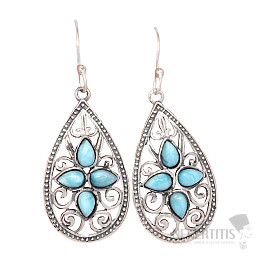 Designer earrings with larimar, silver Ag 925 E20