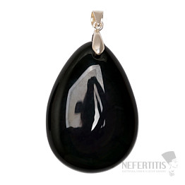 Black obsidian celestial eye pendant silver Ag 925 no. 20
