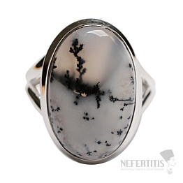 Opal dendritic ring silver Ag 925 R20
