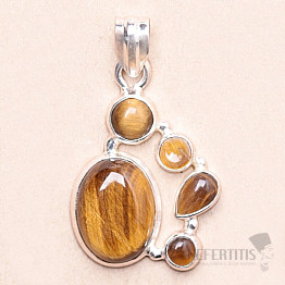 Tiger eye pendant silver Ag 925 KO20