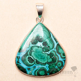 Malachit v chryzokolu přívěsek stříbro Ag 925 P2009