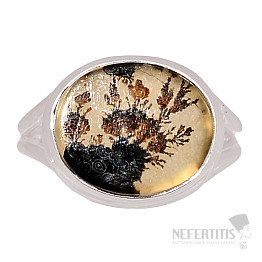 Agate dendritic ring silver Ag 925 R2019