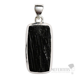 Tourmaline skoryl pendant silver Ag 925 P2034