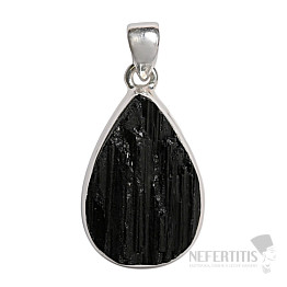 Turmalín skoryl přívěsek stříbro Ag 925 P2038