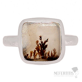 Achát dendritický prsten stříbro Ag 925 R2042