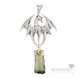 Designový přívěsek vltavín stříbro Ag 925 P2053