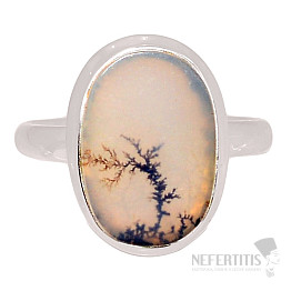 Agate dendritic ring silver Ag 925 R2054