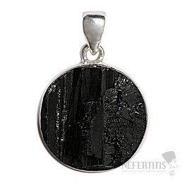 Tourmaline skoryl pendant silver Ag 925 P2054