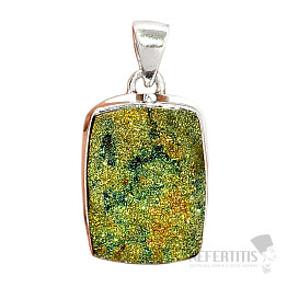 Pyrite rainbow pendant silver Ag 925 P207