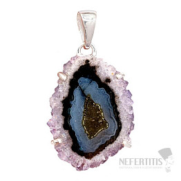 Amethyst cut stalactite pendant silver Ag 925 P21