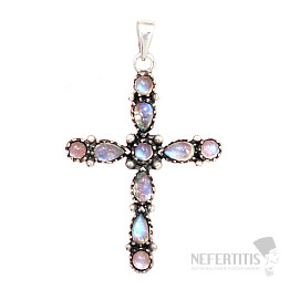 Designový přívěsek měsíční kámen duhový stříbro Ag 925 P2119