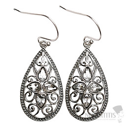 Dizajnové náušnice topaz brúsený striebro Ag 925 E212