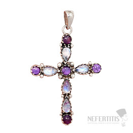 Designový přívěsek měsíční kámen duhový stříbro Ag 925 P2132