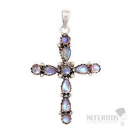 Designový přívěsek měsíční kámen duhový stříbro Ag 925 P2138