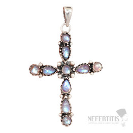 Designový přívěsek měsíční kámen duhový stříbro Ag 925 P2140