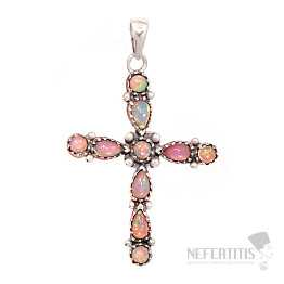 Designer pendant Ethiopian opal silver Ag 925 P2141