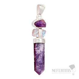 Designer pendant lepidolite silver Ag 925 P2170