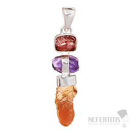 Designový přívěsek topaz zlatý krystal stříbro Ag 925 P2172