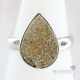 Pyrite rainbow ring silver Ag 925 R219