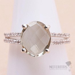 Amethyst green - prasiolite ring silver Ag 925 21940