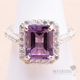 Amethyst cut ring silver Ag 925 21971