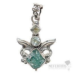 Dizajnový prívesok akvamarín striebro Ag 925 P2199