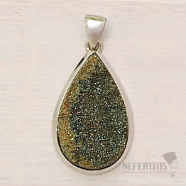 Pyrite rainbow pendant silver Ag 925 P220