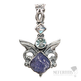 Designer-Anhänger Tansanit Silber Ag 925 P2202