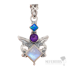 Designer pendant moonstone rainbow silver Ag 925 P2207