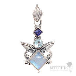 Designer pendant moonstone rainbow silver Ag 925 P2208