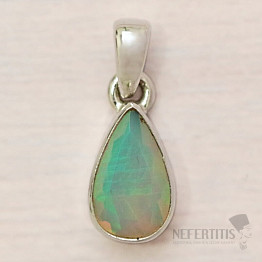 Ethiopian opal cut pendant silver Ag 925 P2230
