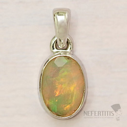 Ethiopian opal cut pendant silver Ag 925 P2232