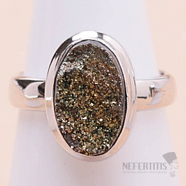 Pyrite rainbow ring silver Ag 925 R224