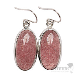 Strawberry crystal earrings silver Ag 925 E226