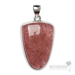 Křišťál jahodový přívěsek stříbro Ag 925 P227