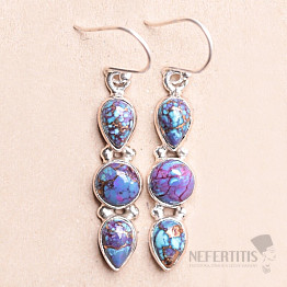Turquoise blue-purple earrings silver Ag 925 22842